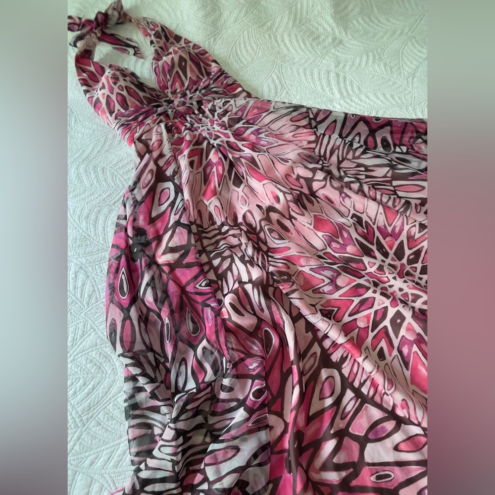 Black and white silk dress